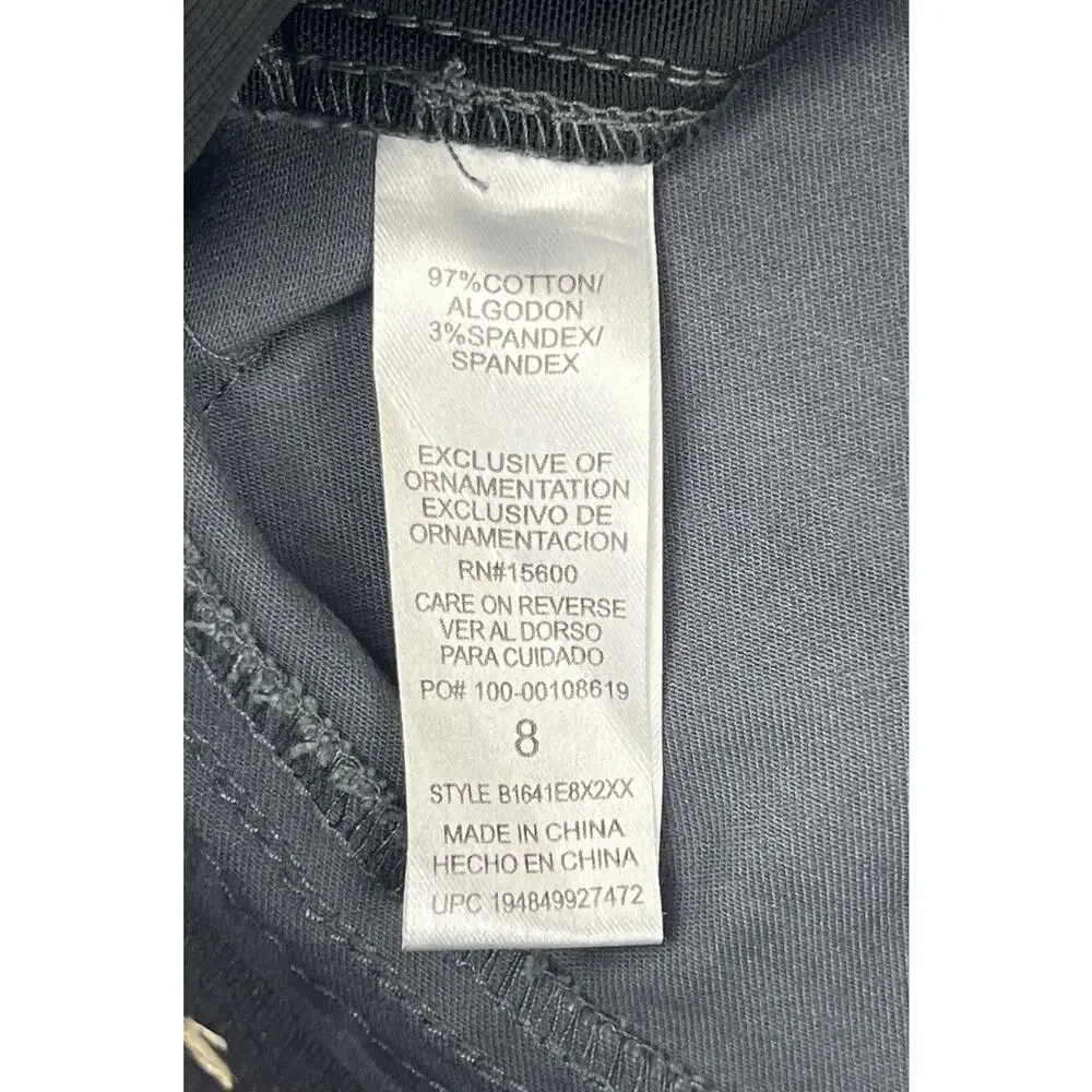 Democracy Womens Pants 8 Gray Mid-Rise Ab Technology Freedom Ankle Skimmer